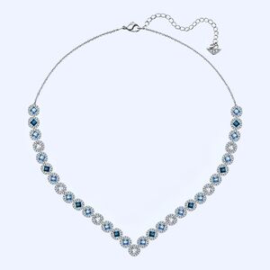 Swarovski Angelic Square Necklace | Blue Crystals | Rhodium Plated